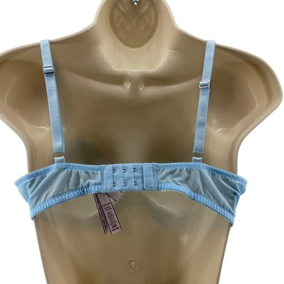 Victoria's Secret Dream Angels Breaker Blue Lemon Embroidery Demi Bra 36D - Picture 7 of 8